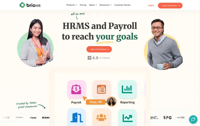BrioHR full HR suite with ATS and performance reviews for Malaysian SMEs