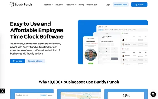 Buddy Punch dashboard