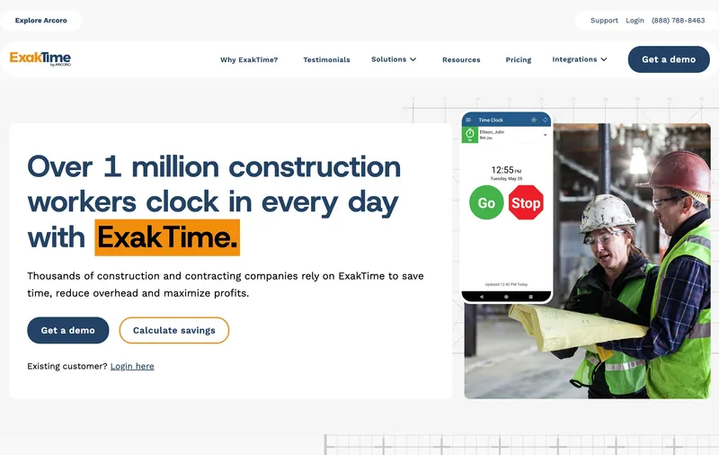 ExakTime time tracking software for construction contractors