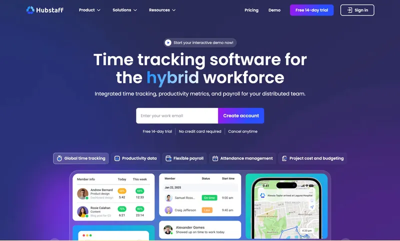 Hubstaff dashboard