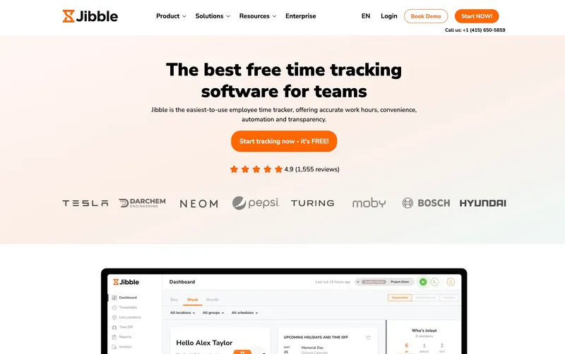 Jibble dashboard