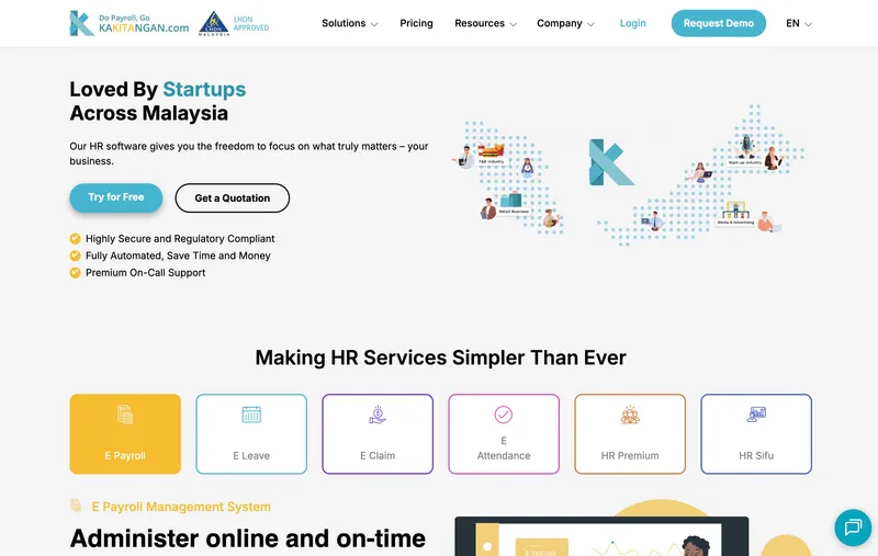 Kakitangan HR and payroll platform for Malaysian SMEs