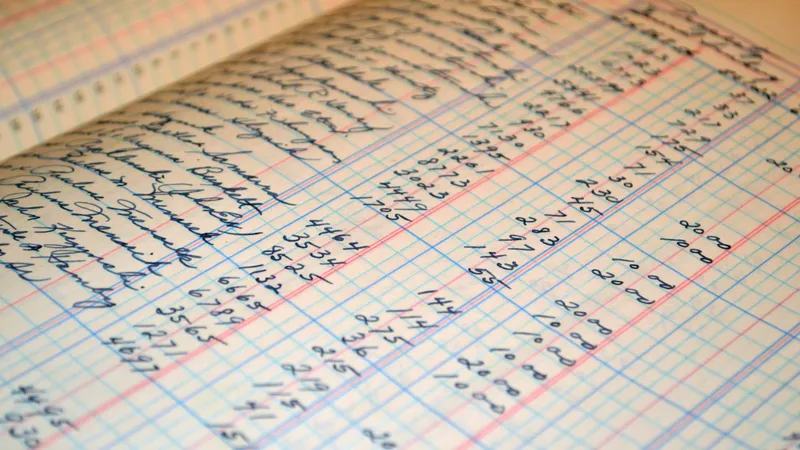 Ledger sheets and documentation for tracking shift notes and operations