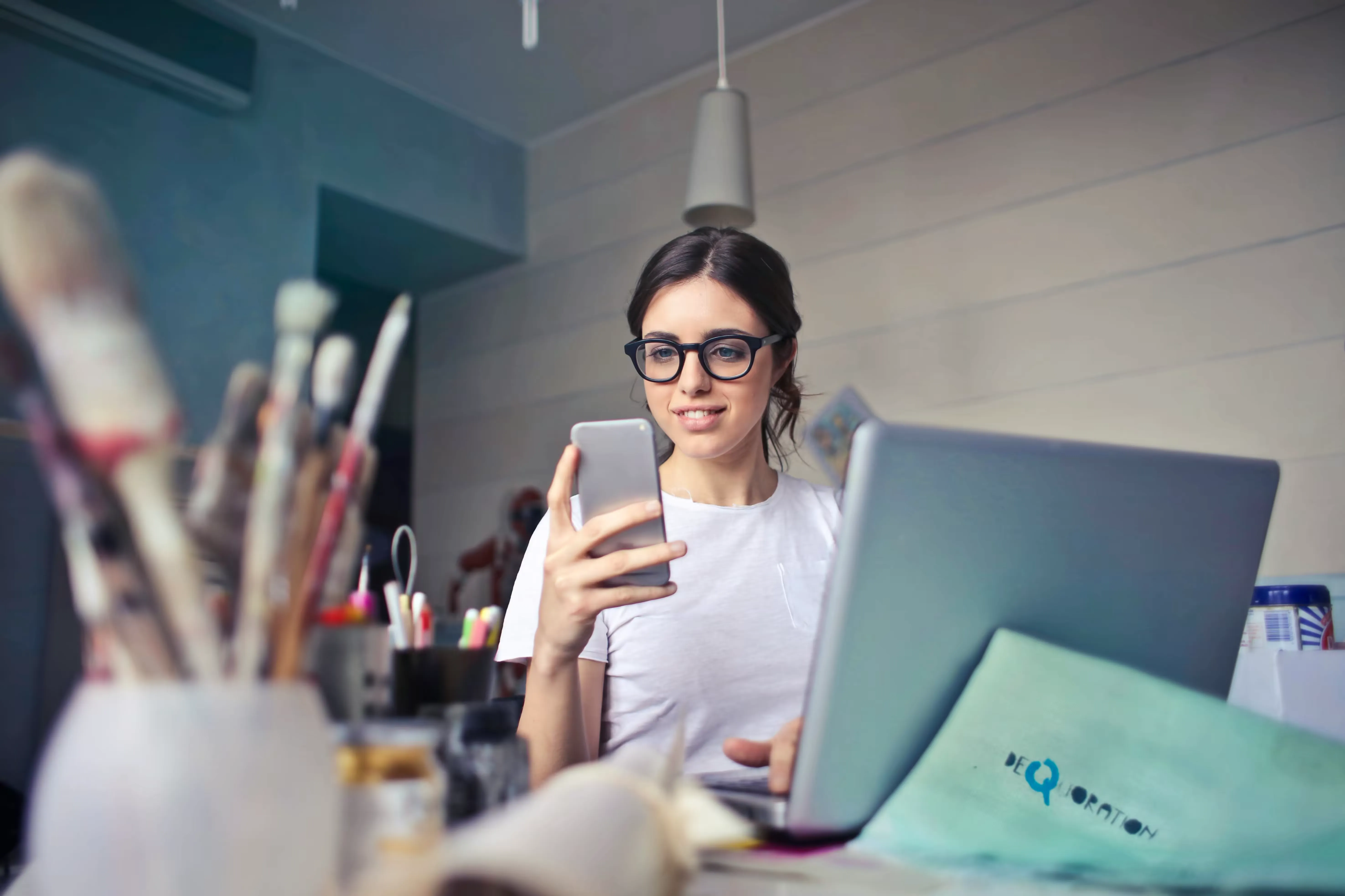PRN worker managing flexible schedule on phone
