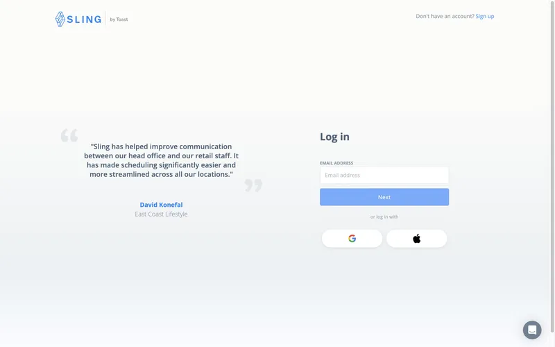 Sling employee scheduling software homepage