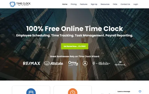 Time Clock Wizard dashboard