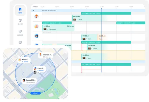 Monitor attendance and hours from the dashboard