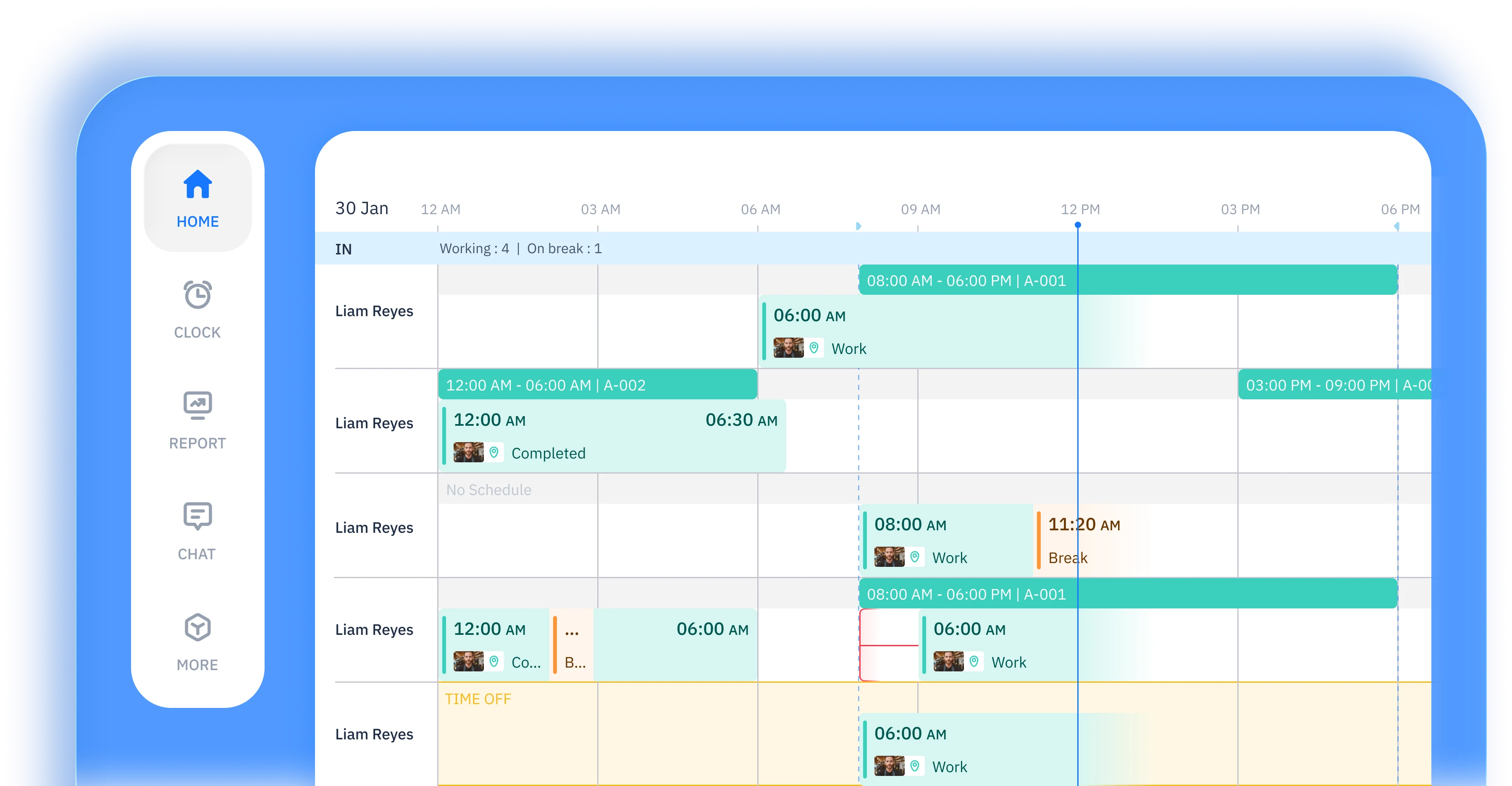 ShiftFlow Time Tracking UI