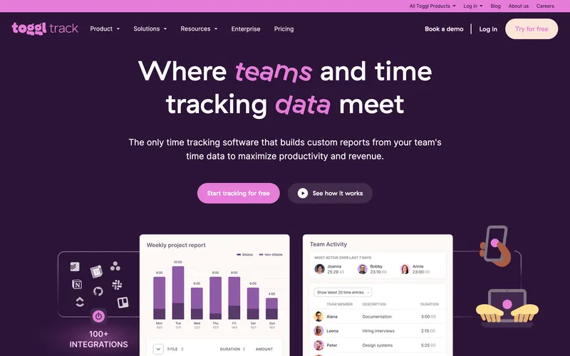 Toggl Track dashboard
